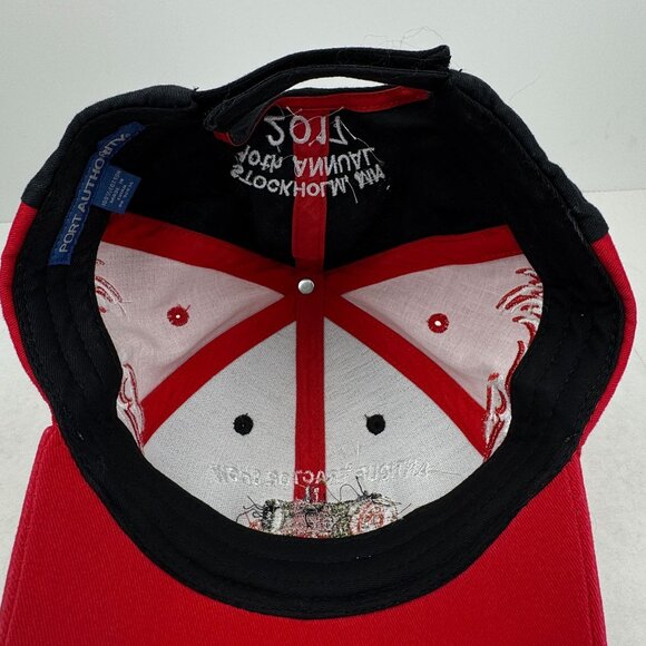 Antique Tractor Show Embroidered Cap 2017 Stockholm MN 10th Red Black Flames - Picture 10 of 10